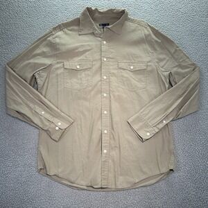 Gap Shirt Men's XL‎ Beige Outdoors Long Sleeve Button Up Hiking